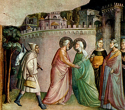La Rencontre à la Porte d'Or, 1332-1338, Taddeo Gaddi, Florence, Santa Croce