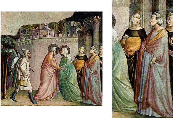 El encuentro en la Puerta dorada, hacia 1332, Taddeo Gaddi, Florencia, Santa Croce
