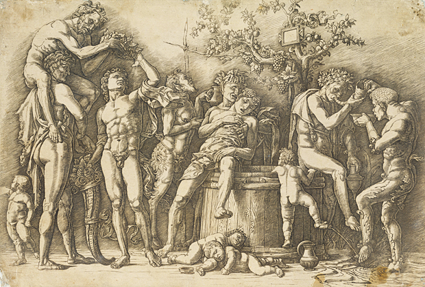 Bacchanale à la cuve de vin, vers 1490, Andrea Mantegna
