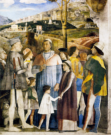 Cámara de los Esposos: El Encuentro, Andrea Mantegna