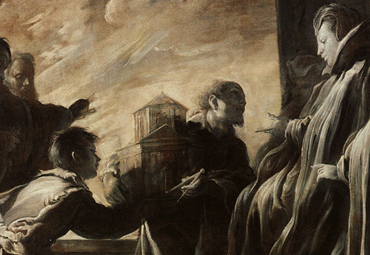 Marguerite Gonzaga recevant le modèle de l'église, Domenico Fetti