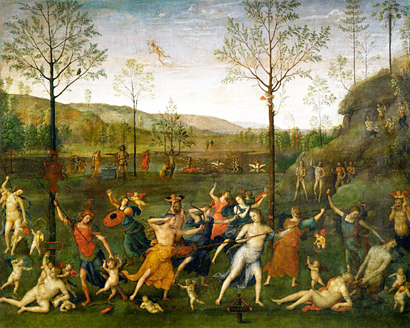 El combate entre el Amor y la Castidad, 1505, Perugino