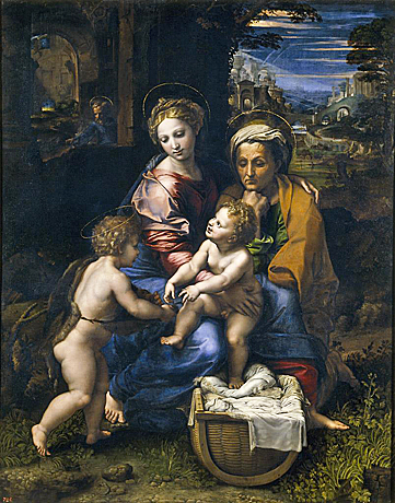 Sainte Famille dite Madone à la perle, vers 1518-1520, Raphaël et Jules Romain