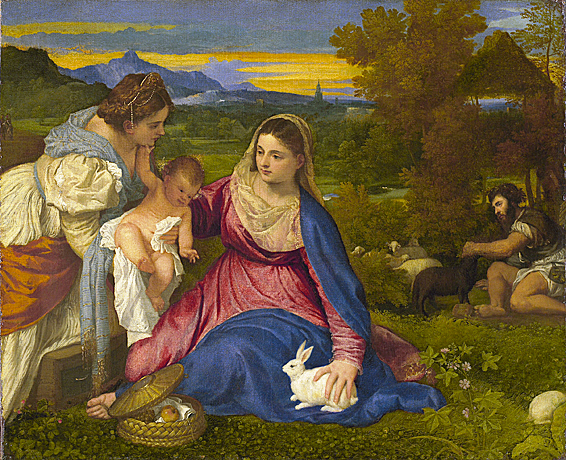 La Vierge au lapin, vers 1530, Titien 