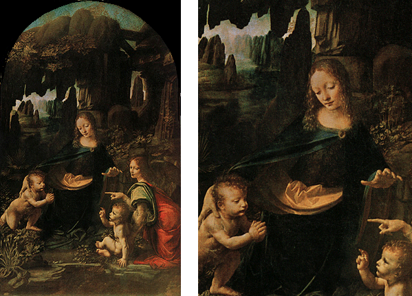 Vierge aux Rochers, vers 1483, Léonard de Vinci