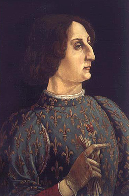 Retrato de Galeazzo Maria Sforza, c. 1471, atribuido a Piero Pollaiuolo