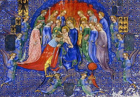 L'Enfant couronnant le duc, vers 1402-103, Éloge funèbre pour Giangaleazzo Visconti, Michelino da Besozzo