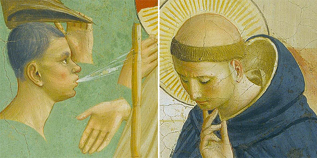 Burla de Cristo, Fra Angelico, detalle