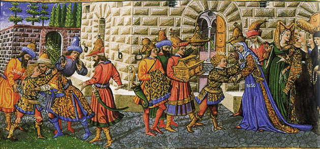 Dido recibiendo a los embajadores de Troya, Apollonio di Giovanni