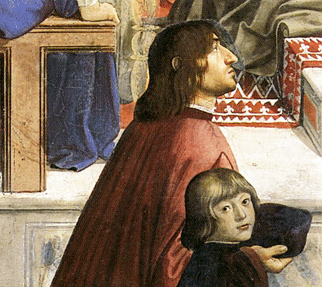 Ange Politien et Pierre de Médicis, Domenico Ghirlandaio
