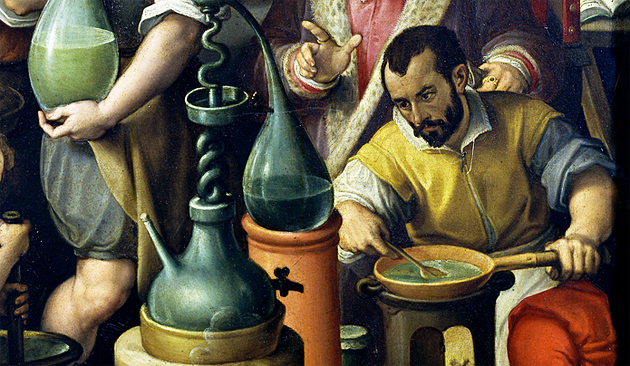 Francisco I en su laboratorio, Giovanni Stradano 