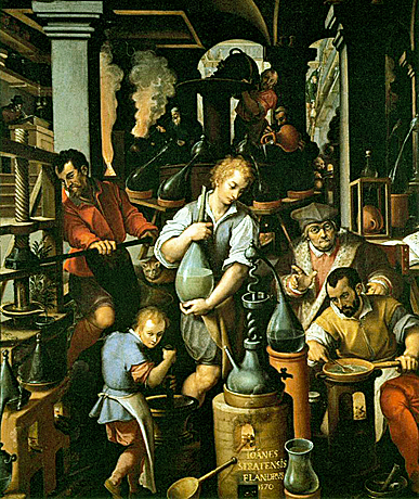 Francisco I en su laboratorio, Giovanni Stradano 