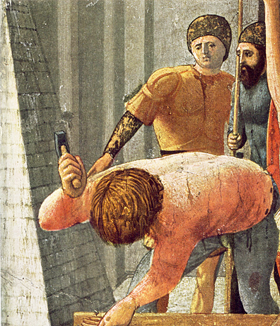Crucifixión de san Pedro, 1426, Masaccio, detalle