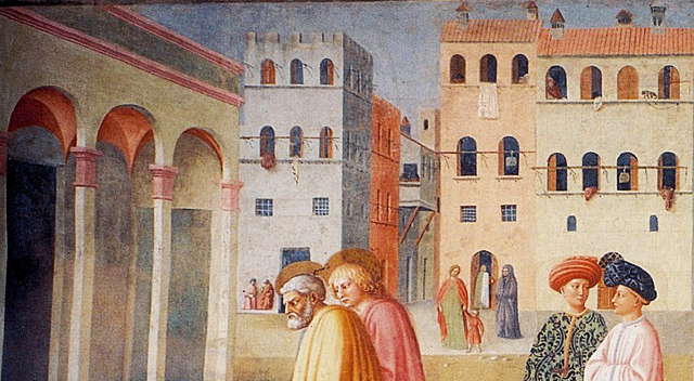 La Curación del paralítico, Masolino y Masaccio