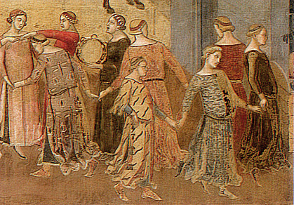 Allégorie du Bon Gouvernement, Les neuf danseuses, Ambrogio Lorenzetti
