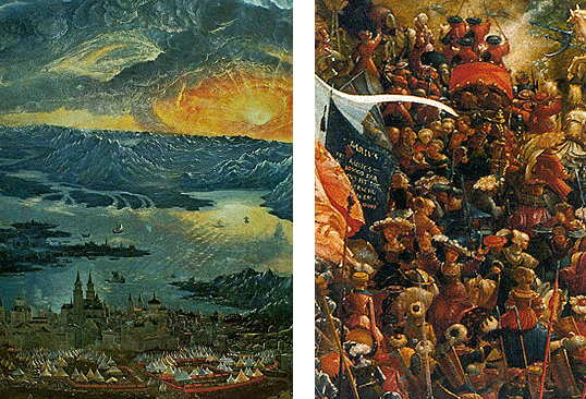 La batalla de Alejandro, Albrecht Altdorfer, detalles