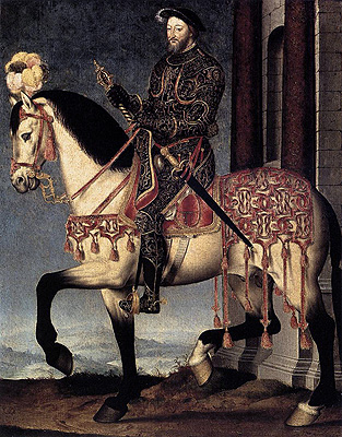 Portrait équestre du roi François I, François Clouet, Florence, Offices