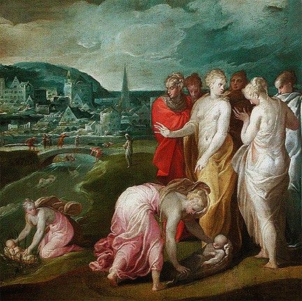 Moises rescatado de las aguas, 1550, Niccolò dell'Abate