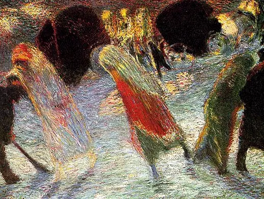 Sortie du Théâtre, 1910-1911, Carlo Carrà