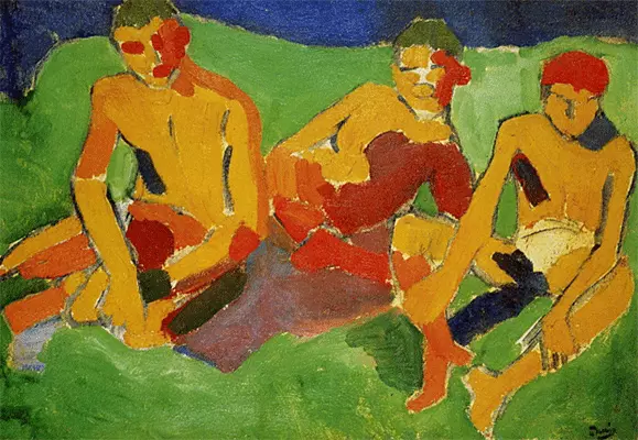 Tres personajes sentados en la hierba, 1906, André Derain