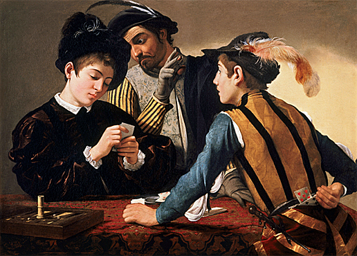 Los jugadores de cartas, hacia 1594, Caravaggio