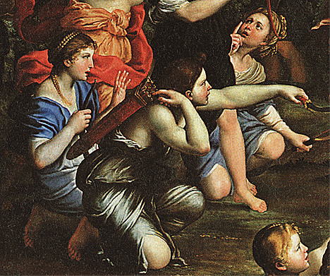 La caza de Diana, 1616-1617, Domenichino, detalle