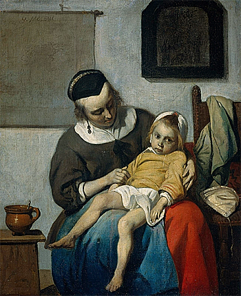 El niño enfermo, hacia 1660, Gabriel Metsu