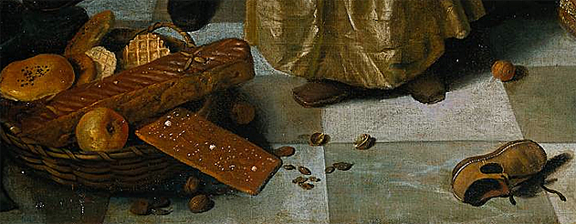 La fiesta de San Nicolás, hacia 1660, Jean Steen, detalle