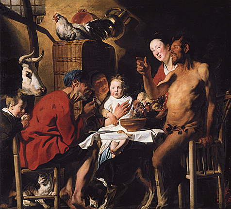 El sátiro y la familia de campesinos, 1620-1621, Jacob Jordaens