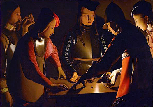 Los jugadores de dados, hacia 1640, Georges de la Tour