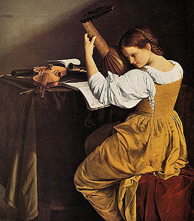 Tañedora de laúd, Orazio Gentileschi