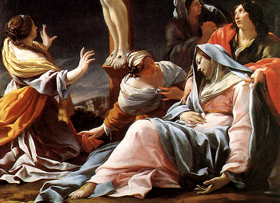 Crucifixión, detalle, 1636, Simon Vouet