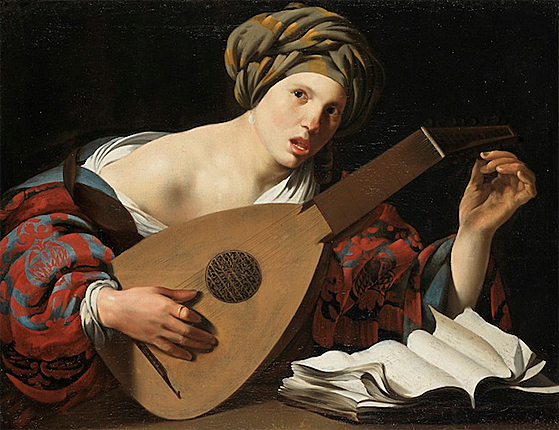 Mujer tocando el laúd, 1624-1628, Hendrick Terbrugghen