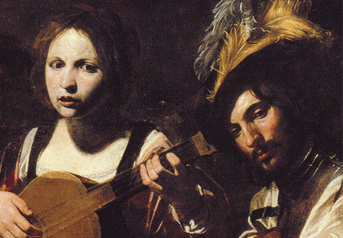 Concierto, Valentin de Boulogne, detalle