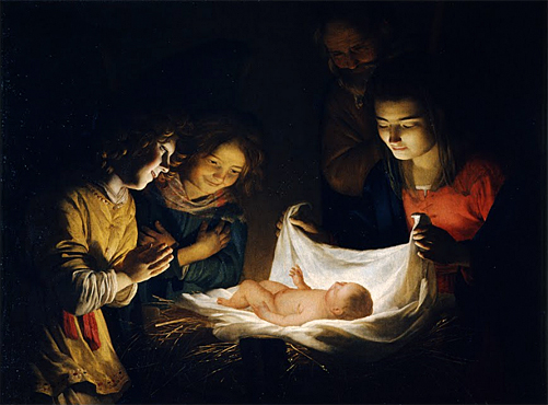 Adoración del Niño, 1620, Gerrit van Honthorst