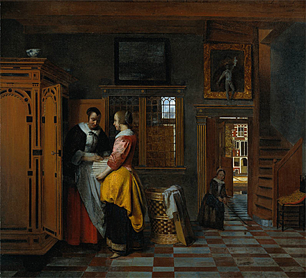 El armario de ropa blanca, 1663, Pieter de Hooch