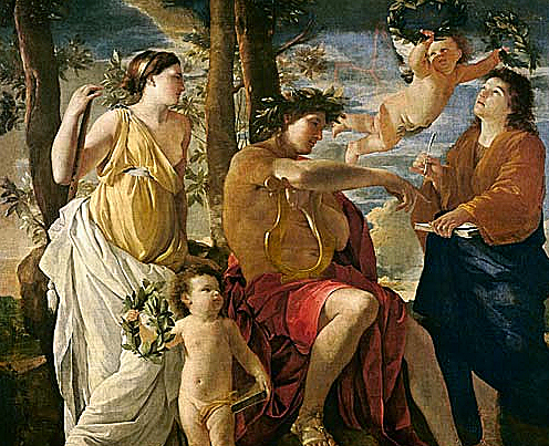 La inspiración del poeta, hacia 1629-1630, Nicolas Poussin, París, Museo del Louvre