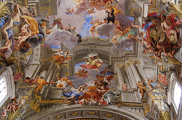 La Gloire du saint, 1691-1694, Andrea Pozzo, Rome, église Sant' Ignazio