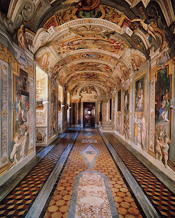 Maison des Jésuites, couloir, vers 1680, Andrea Pozo, Rome