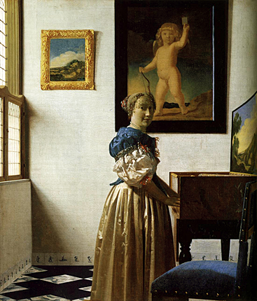 Mujer de pie tocando la espineta, Vermeer