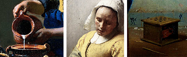 La lechera, Vermeer, detalles