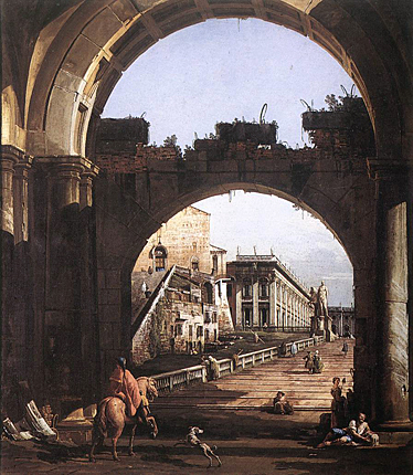 Capricho con el Capitolio, 1743-1744, Bernardo Bellotto