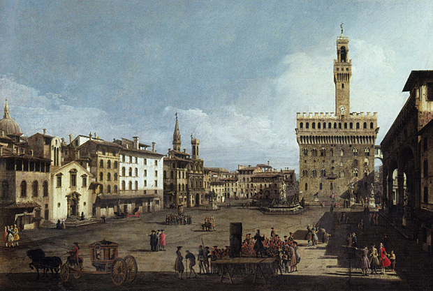 Vista de la Plaza de la Señoría de Florencia, c.1740-1750, Bernardo Bellotto