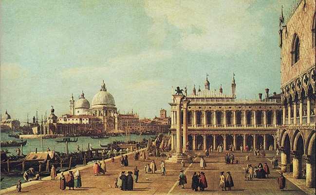 Santa Maria della Salute vista desde la Piazzetta, hacia 1757, Canaletto