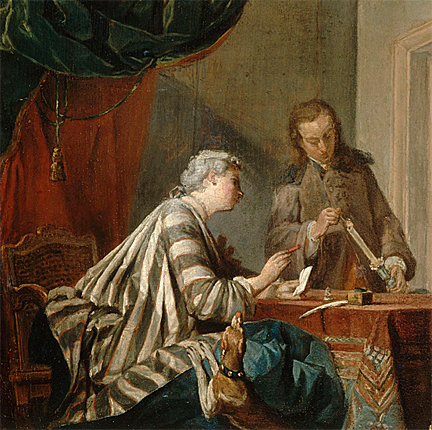 Une femme occupée à cacheter une lettre, 1733, Jean Siméon Chardin
