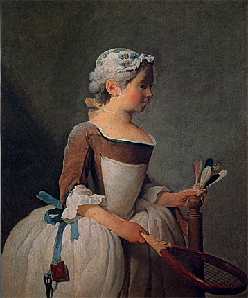 Niña con raqueta y volante, 1737, Jean Siméon Chardin