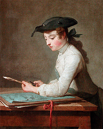 Jeune dessinateur, Paris, Salon de 1759, Jean Siméon Chardin