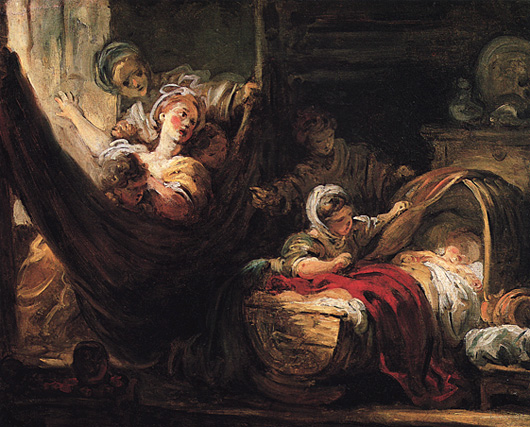 La cuna, hacia 1765, Jean Honoré Fragonard