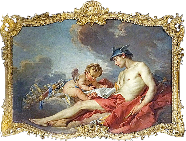 Mercure donnant des leçons à l'Amour, vers 1735, François Boucher, Paris, Hôtel de Soubise