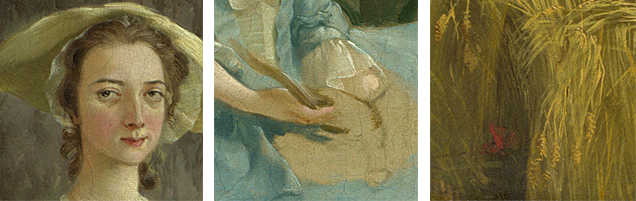 Les Epoux Andrews, 1748-49, Thomas Gainsborough, détail